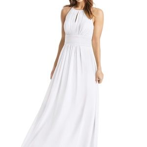 Azaie Bonnie White Halter Gown Maxi